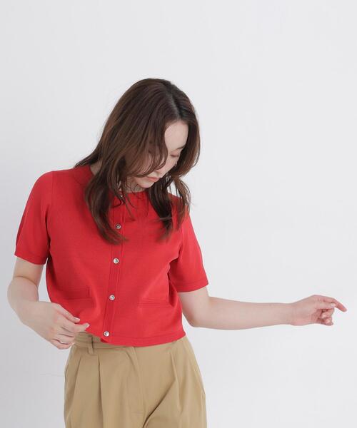 NATURAL BEAUTY BASIC（ナチュラルビューティーベーシック）の「【追加生産】シルクブレンドカーディガン半袖（カーディガン/ボレロ・レディース・ピンク/ダークブラウン/ネイビー/レッド・ﾌﾘ-/FREE）」の21枚目の写真