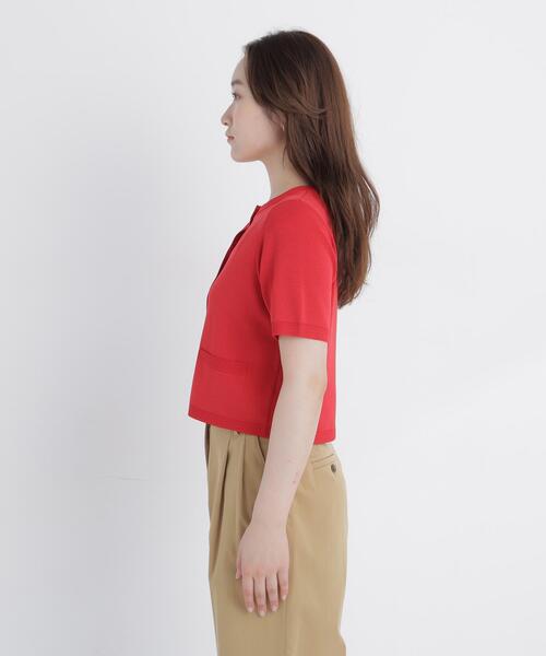 NATURAL BEAUTY BASIC（ナチュラルビューティーベーシック）の「【追加生産】シルクブレンドカーディガン半袖（カーディガン/ボレロ・レディース・ピンク/ダークブラウン/ネイビー/レッド・ﾌﾘ-/FREE）」の18枚目の写真