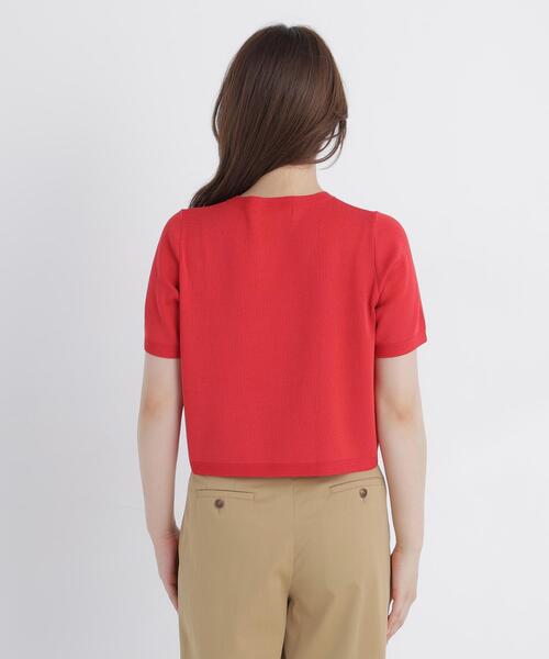 NATURAL BEAUTY BASIC（ナチュラルビューティーベーシック）の「【追加生産】シルクブレンドカーディガン半袖（カーディガン/ボレロ・レディース・ピンク/ダークブラウン/ネイビー/レッド・ﾌﾘ-/FREE）」の17枚目の写真