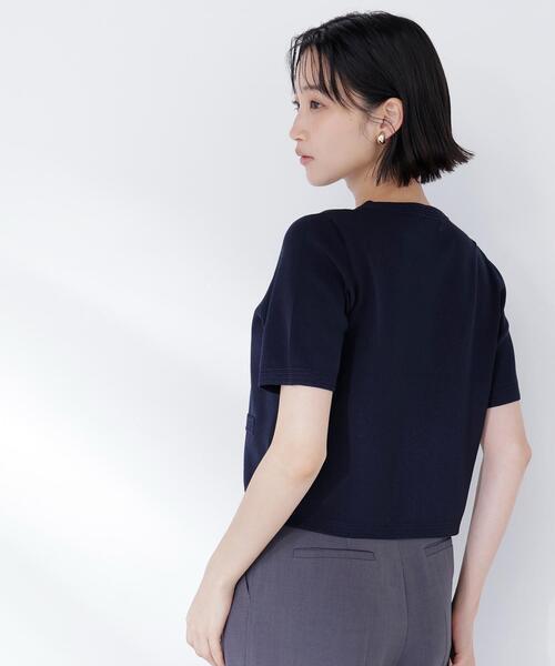 NATURAL BEAUTY BASIC（ナチュラルビューティーベーシック）の「【追加生産】シルクブレンドカーディガン半袖（カーディガン/ボレロ・レディース・ピンク/ダークブラウン/ネイビー/レッド・ﾌﾘ-/FREE）」の9枚目の写真