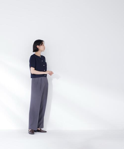 NATURAL BEAUTY BASIC（ナチュラルビューティーベーシック）の「【追加生産】シルクブレンドカーディガン半袖（カーディガン/ボレロ・レディース・ピンク/ダークブラウン/ネイビー/レッド・ﾌﾘ-/FREE）」の6枚目の写真