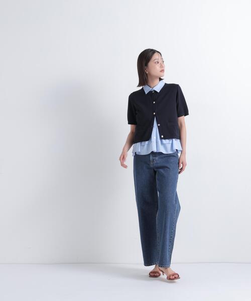 NATURAL BEAUTY BASIC（ナチュラルビューティーベーシック）の「【追加生産】シルクブレンドカーディガン半袖（カーディガン/ボレロ・レディース・ピンク/ダークブラウン/ネイビー/レッド・ﾌﾘ-/FREE）」の12枚目の写真