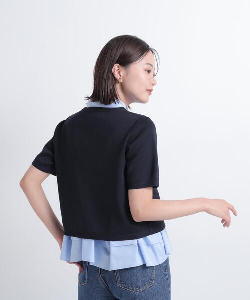 NATURAL BEAUTY BASIC（ナチュラルビューティーベーシック）の「【追加生産】シルクブレンドカーディガン半袖（カーディガン/ボレロ・レディース・ピンク/ダークブラウン/ネイビー/レッド・ﾌﾘ-/FREE）」の13枚目の写真