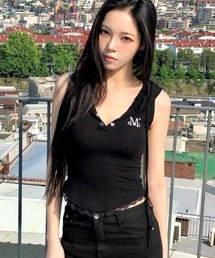 【日本未発売/WEB限定】MUCENT(ムセント)/アセン レース スリムフィット フード スリーブレス タンクトップ/ASEN LACE SLIM HOOD SLEEVELESS