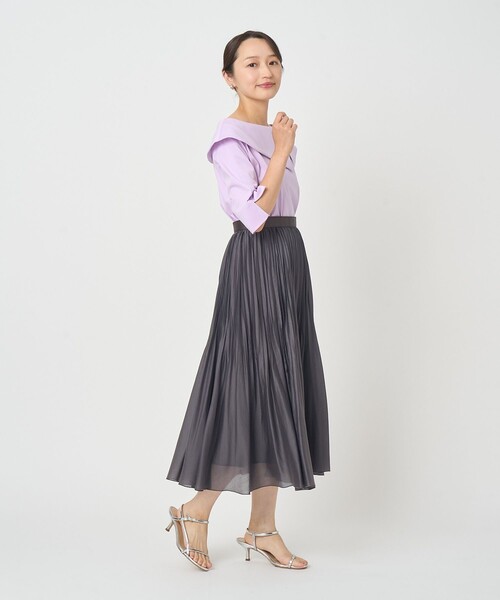 ANAYI(アナイ)の「テンセルポリオーガンプリーツ スカート(スカート・レディース・ブラック/ラベンダー/チャコールグレー/ホワイト・38/34/36)」の21枚目の写真