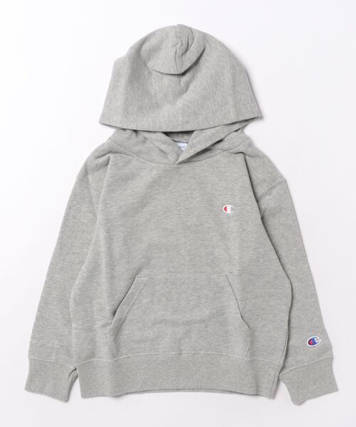 Champion(チャンピオン)の「Champion/チャンピオン HOODED SWEATSHIRT(スウェット・キッズ・グレー/パープル/ライム/ネイビー/オートミール/ブラック・130cm/160cm/150cm/140cm/120cm)」の1枚目の写真