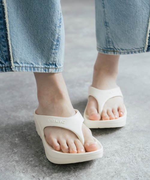 TELIC（テリック）の「TELIC テリック W-FLIPFLOP 軽量 厚底リカバリーサンダル/トングサンダル（サンダル・レディース・ライトグリーン/アイボリー/ライトブルー/ライトグレー/ブラック・S/M）」の6枚目の写真