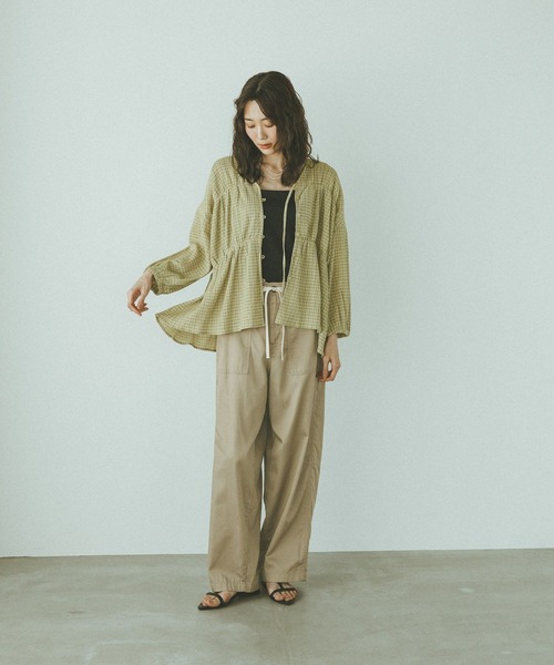 GLOBAL WORK（グローバルワーク）の「GOODチノベイカー冷感パンツ/666403（その他パンツ・レディース・チャコールグレー/ベージュ/ブラック/カーキ・LARGE/SMALL/MEDIUM）」の5枚目の写真