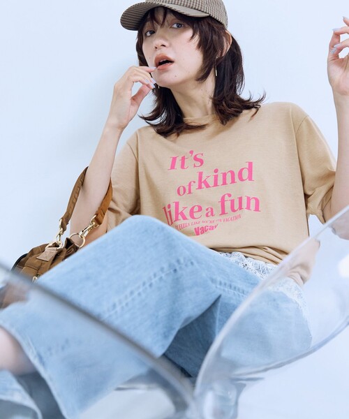 ANY（エニィ）の「シアーネップロゴＴシャツ（Tシャツ/カットソー・レディース・ブラック系/グリーン系/ベージュ系・F）」の4枚目の写真