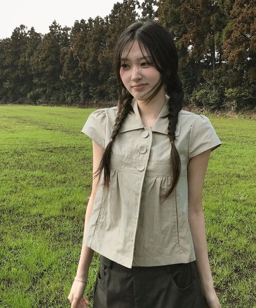 FAVORITO（ファヴォリート）の「襟付きブラウス（シャツ/ブラウス・レディース・モカ/ブラック・F）」の9枚目の写真