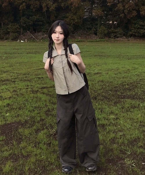 FAVORITO（ファヴォリート）の「襟付きブラウス（シャツ/ブラウス・レディース・モカ/ブラック・F）」の14枚目の写真