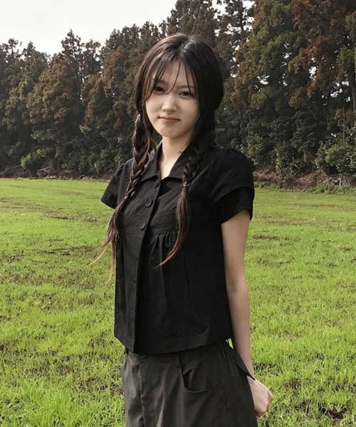 FAVORITO（ファヴォリート）の「襟付きブラウス（シャツ/ブラウス・レディース・モカ/ブラック・F）」の6枚目の写真