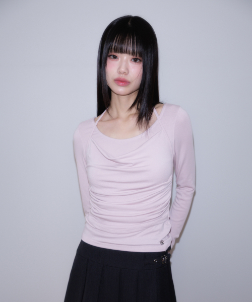 ROSEFRANTZ（ロゼフランツ）の「Drape Layered Halter Long Sleeve [Pink]（Tシャツ/カットソー・レディース・PINK・OS）」の18枚目の写真