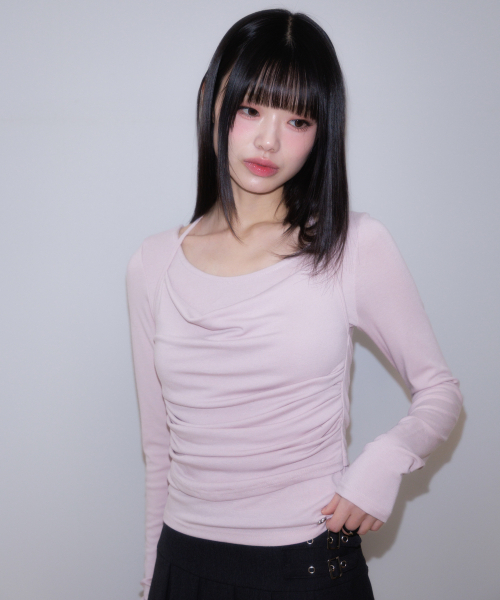 ROSEFRANTZ（ロゼフランツ）の「Drape Layered Halter Long Sleeve [Pink]（Tシャツ/カットソー・レディース・PINK・OS）」の12枚目の写真