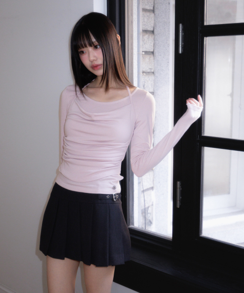 ROSEFRANTZ（ロゼフランツ）の「Drape Layered Halter Long Sleeve [Pink]（Tシャツ/カットソー・レディース・PINK・OS）」の7枚目の写真