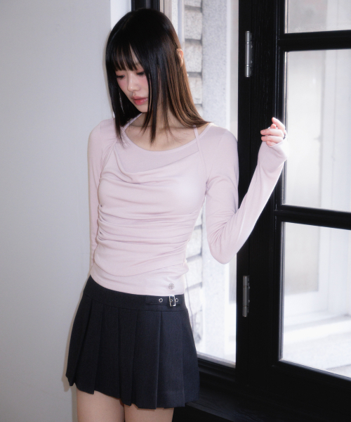 ROSEFRANTZ（ロゼフランツ）の「Drape Layered Halter Long Sleeve [Pink]（Tシャツ/カットソー・レディース・PINK・OS）」の8枚目の写真