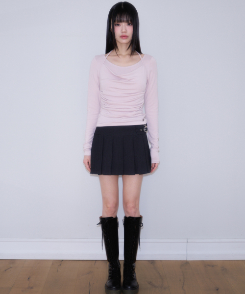 ROSEFRANTZ（ロゼフランツ）の「Drape Layered Halter Long Sleeve [Pink]（Tシャツ/カットソー・レディース・PINK・OS）」の10枚目の写真