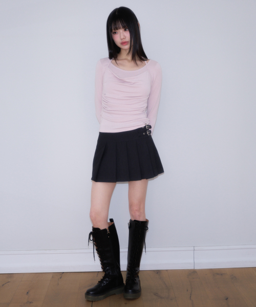 ROSEFRANTZ（ロゼフランツ）の「Drape Layered Halter Long Sleeve [Pink]（Tシャツ/カットソー・レディース・PINK・OS）」の4枚目の写真
