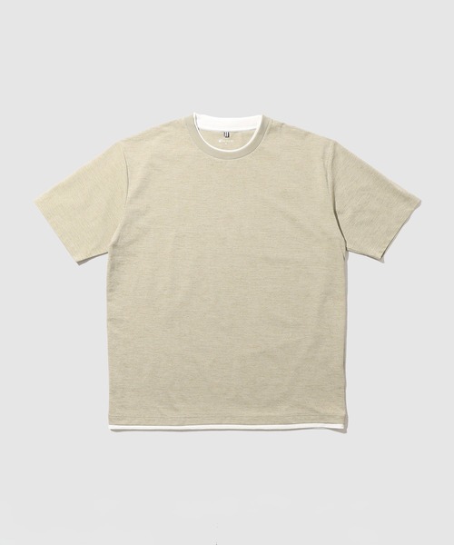 NAVY（ネイビー）の「【SARARI /サラリ】接触冷感 速乾 テックテンジク ダブルクルーネックTシャツ（Tシャツ/カットソー・メンズ・ベージュ/ネイビー/ブラック/グレー・XL/S/L/M）」の3枚目の写真