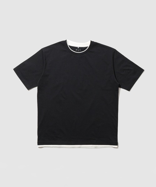 NAVY（ネイビー）の「【SARARI /サラリ】接触冷感 速乾 テックテンジク ダブルクルーネックTシャツ（Tシャツ/カットソー・メンズ・ベージュ/ネイビー/ブラック/グレー・XL/S/L/M）」の2枚目の写真