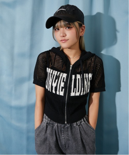 GORGE(ゴージ)の「《メッシュ・涼しげ》ロゴジップパーカー/ストリート×カジュアル/春夏/全3色(パーカー・レディース・オフホワイト/グレー/ブラック・F)」の16枚目の写真