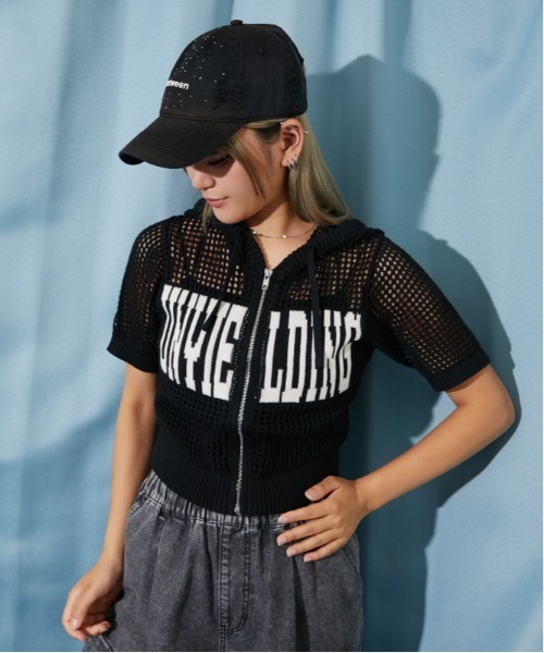 GORGE(ゴージ)の「《メッシュ・涼しげ》ロゴジップパーカー/ストリート×カジュアル/春夏/全3色(パーカー・レディース・オフホワイト/グレー/ブラック・F)」の18枚目の写真