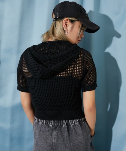 GORGE(ゴージ)の「《メッシュ・涼しげ》ロゴジップパーカー/ストリート×カジュアル/春夏/全3色(パーカー・レディース・オフホワイト/グレー/ブラック・F)」の21枚目の写真