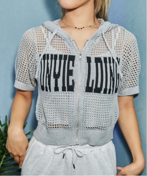 GORGE(ゴージ)の「《メッシュ・涼しげ》ロゴジップパーカー/ストリート×カジュアル/春夏/全3色(パーカー・レディース・オフホワイト/グレー/ブラック・F)」の22枚目の写真