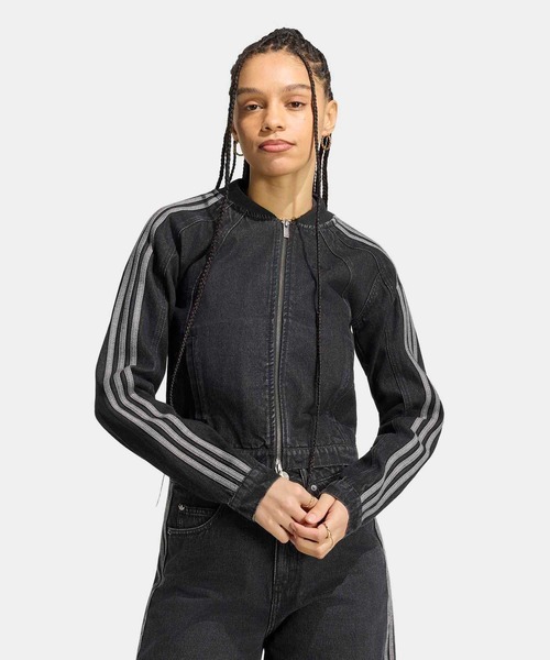 adidas(アディダス)の「SST 2.0 デニム トラックトップ / アディダスオリジナルス adidas Originals(デニムジャケット・レディース・ブラック・MEDIUM/X-LARGE/LARGE/XX-LARGE/X-SMALL/SMALL)」の1枚目の写真
