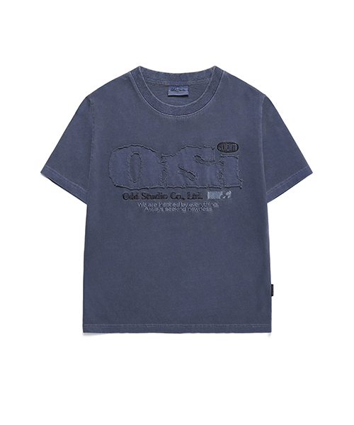 ODD STUDIO(オッドスタジオ)の「ODSD ピグメントダメージTシャツ - NAVY(Tシャツ/カットソー・レディース・ネイビー・L/M/ONE SIZE)」の2枚目の写真