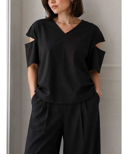 Brown&Street(ブラウンアンドストリート)の「リネンブレンドショルダートップス(シャツ/ブラウス・レディース・ホワイト/ブラック/レッド・FREE)」の2枚目の写真