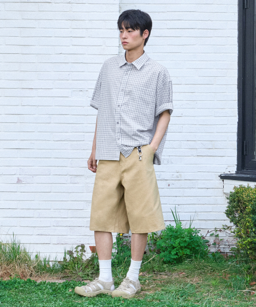 F.ILLUMINATE(フィルミネイト)の「セミクロップチェックハーフシャツ-スカイブルー(シャツ/ブラウス・メンズ・その他・SMALL/MEDIUM/LARGE)」の15枚目の写真