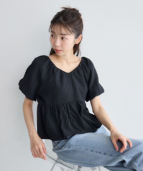 RETRO GIRL(レトロガール)の「チョーカー付2wayペプラムブラウス(シャツ/ブラウス・レディース・ナチュラル/ブラック/イエロー・FREE)」の12枚目の写真