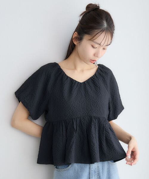 RETRO GIRL(レトロガール)の「チョーカー付2wayペプラムブラウス(シャツ/ブラウス・レディース・ナチュラル/ブラック/イエロー・FREE)」の13枚目の写真