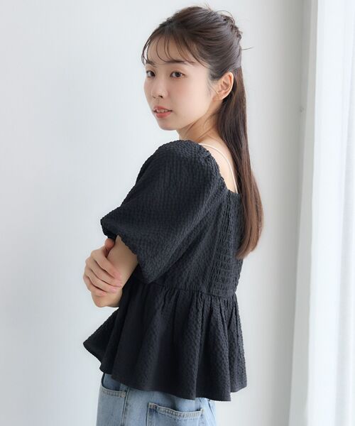 RETRO GIRL(レトロガール)の「チョーカー付2wayペプラムブラウス(シャツ/ブラウス・レディース・ナチュラル/ブラック/イエロー・FREE)」の14枚目の写真