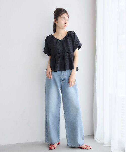 RETRO GIRL(レトロガール)の「チョーカー付2wayペプラムブラウス(シャツ/ブラウス・レディース・ナチュラル/ブラック/イエロー・FREE)」の15枚目の写真