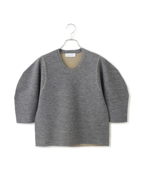 ADAM ET ROPE'(アダムエロペ)の「【サステナブル】ダブルフェイスニットトップス(ニット/セーター・レディース・ブラック/チャコールグレー/レッド・FREE)」の20枚目の写真