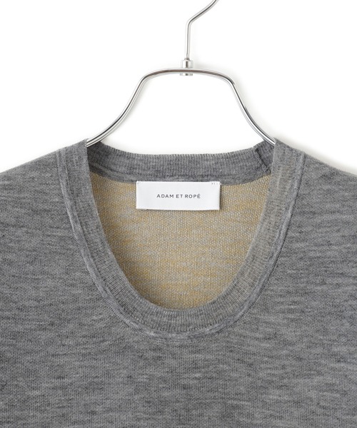 ADAM ET ROPE'(アダムエロペ)の「【サステナブル】ダブルフェイスニットトップス(ニット/セーター・レディース・ブラック/チャコールグレー/レッド・FREE)」の13枚目の写真
