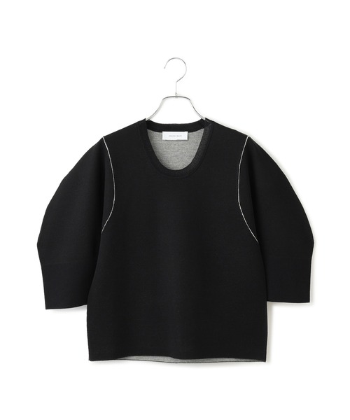 ADAM ET ROPE'(アダムエロペ)の「【サステナブル】ダブルフェイスニットトップス(ニット/セーター・レディース・ブラック/チャコールグレー/レッド・FREE)」の10枚目の写真