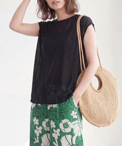 SELECT LEVERY(セレクトリベリー)の「シアードッキングレイヤードTシャツ(Tシャツ/カットソー・レディース・グレー/アイボリー/ブラック・FREE)」の14枚目の写真