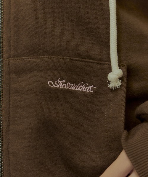 shesaidthat（シーセッドザット）の「shesaidthat - Yoko ジップフーディー / Yoko Hoodie（パーカー・レディース・ブラウン/ネイビー/グレー・SMALL/MEDIUM）」の14枚目の写真