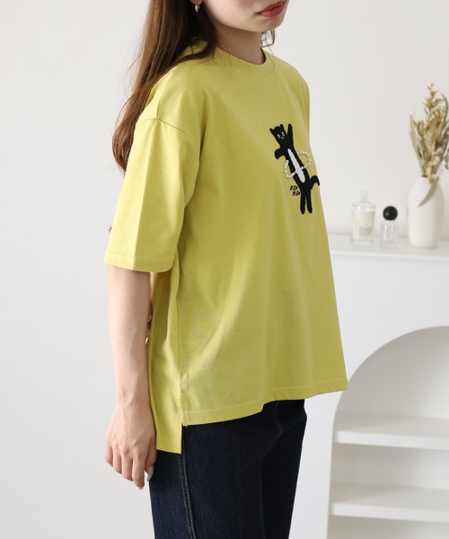 FUNALIVE(ファンアライブ)の「フラフープネコプルオーバー 半端袖(Tシャツ/カットソー・レディース・イエロー/オフホワイト/ライトブルー・M/L)」の18枚目の写真
