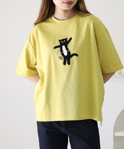 FUNALIVE(ファンアライブ)の「フラフープネコプルオーバー 半端袖(Tシャツ/カットソー・レディース・イエロー/オフホワイト/ライトブルー・M/L)」の19枚目の写真