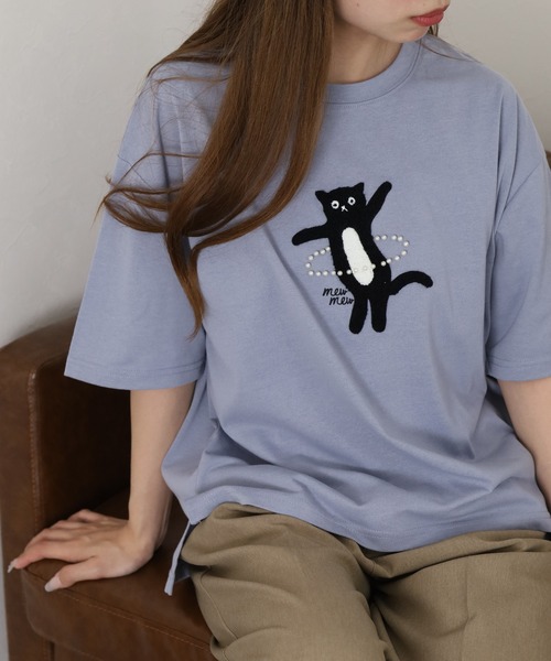 FUNALIVE(ファンアライブ)の「フラフープネコプルオーバー 半端袖(Tシャツ/カットソー・レディース・イエロー/オフホワイト/ライトブルー・M/L)」の11枚目の写真