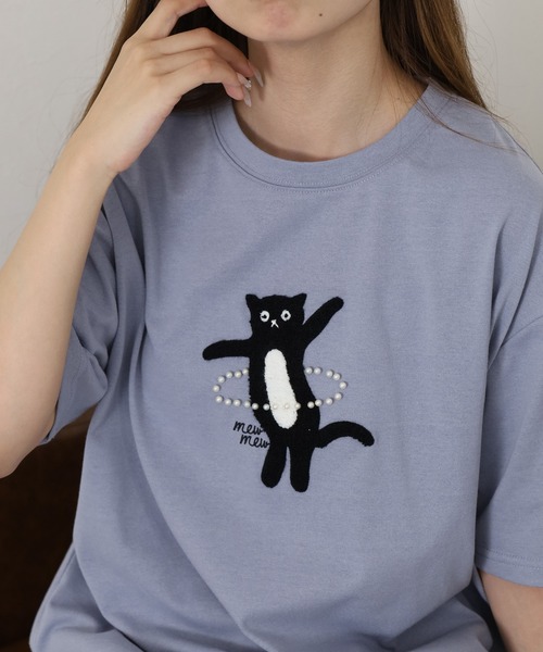 FUNALIVE(ファンアライブ)の「フラフープネコプルオーバー 半端袖(Tシャツ/カットソー・レディース・イエロー/オフホワイト/ライトブルー・M/L)」の12枚目の写真
