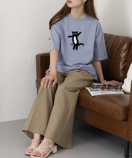 FUNALIVE(ファンアライブ)の「フラフープネコプルオーバー 半端袖(Tシャツ/カットソー・レディース・イエロー/オフホワイト/ライトブルー・M/L)」の15枚目の写真