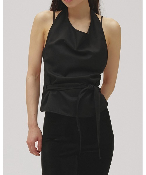 TODAYFUL(トゥデイフル)の「Halterneck Wrap Tops(Tシャツ/カットソー・レディース・ブラック/セージグリーン・FREE)」の1枚目の写真
