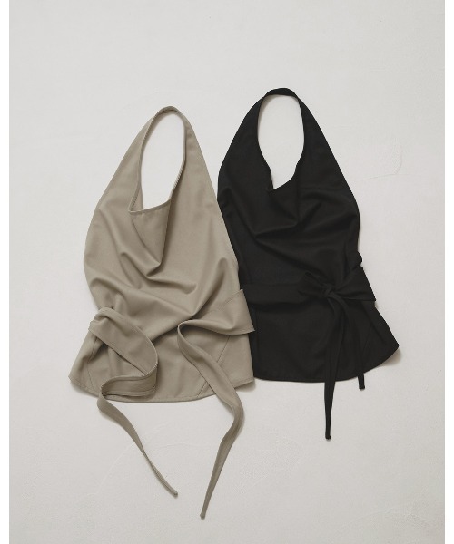 TODAYFUL(トゥデイフル)の「Halterneck Wrap Tops(Tシャツ/カットソー・レディース・ブラック/セージグリーン・FREE)」の12枚目の写真