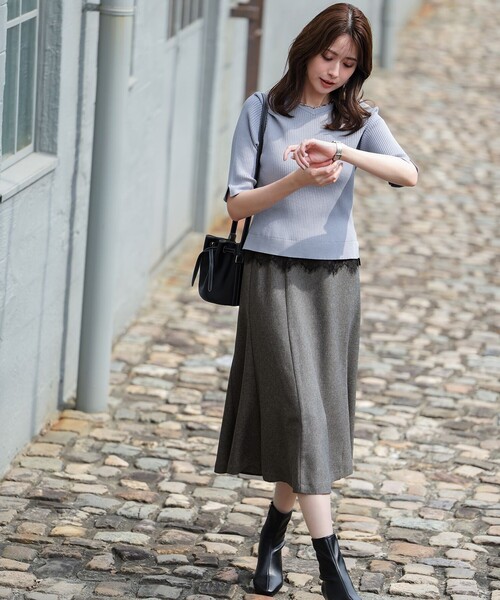 ANY SIS(エニィスィス)の「【23.0cm~24.0cm】ストレッチショートブーツ(ブーツ・レディース・ブラック系・LARGE/MEDIUM/SMALL)」の2枚目の写真