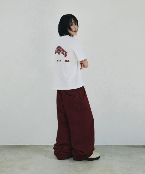 SCALLYWAG（スカリーワグ）の「[リュジョンラン × スケリーワック] プルアップストレートコットンパンツ[ワイン]（その他パンツ・レディース・その他・MEDIUM/LARGE/X-LARGE）」の5枚目の写真
